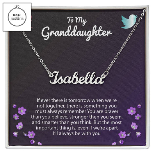 To My Granddaughter Personalised Name Necklace | Gift for Granddaughter | Gift from Grandmother | Gift from Grandfather