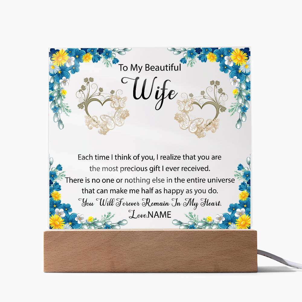 To My Beautiful Wife Acrylic Plaque | Gift for Wife | Gift from Husband to Wife | Birthday Gift | Anniversary Gift | Gift Idea