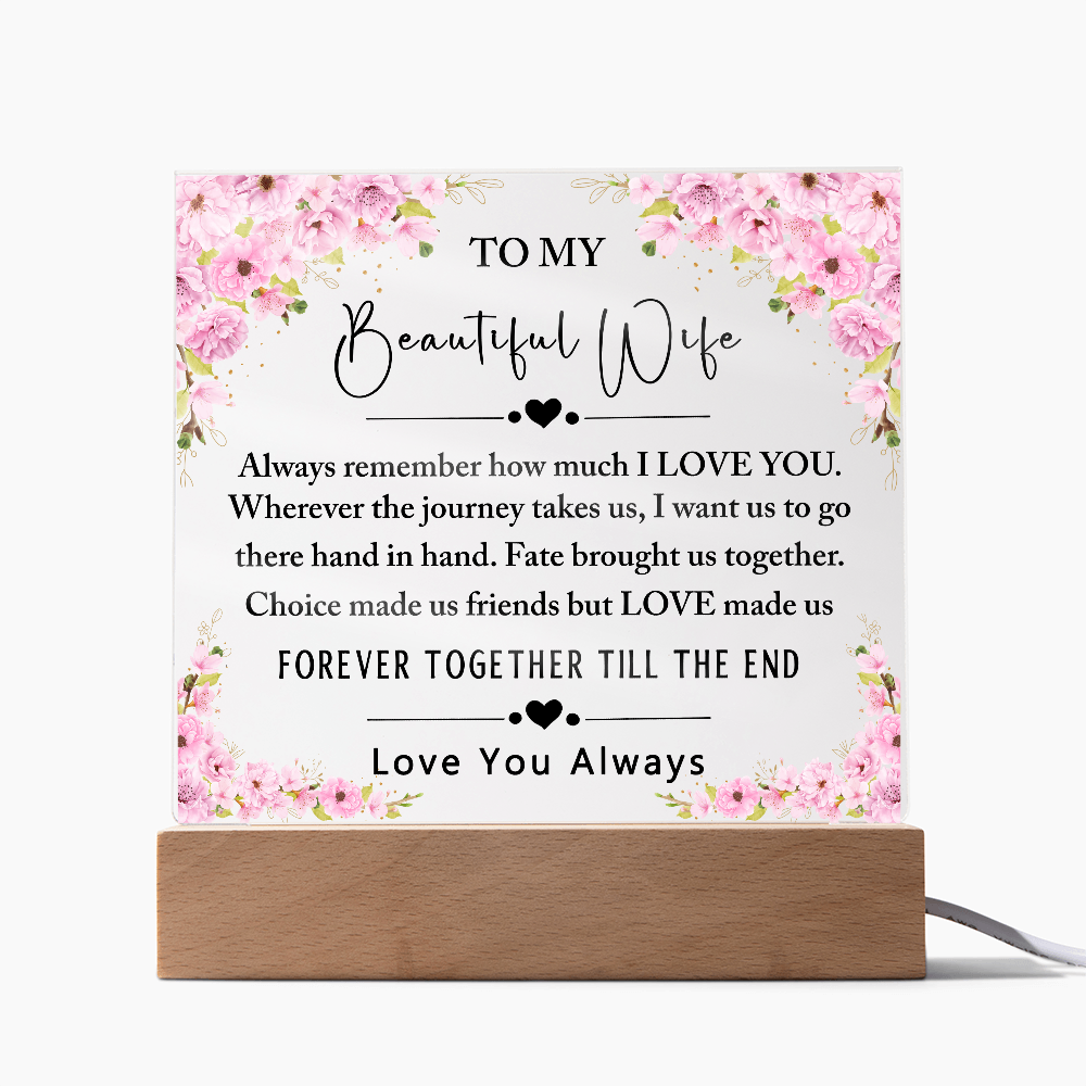 To My Beautiful Wife Acrylic Plaque, Gifts for Wife, Anniversary Gift, Valentine's Day Gift, To The Love of My Life, Birthday Gift