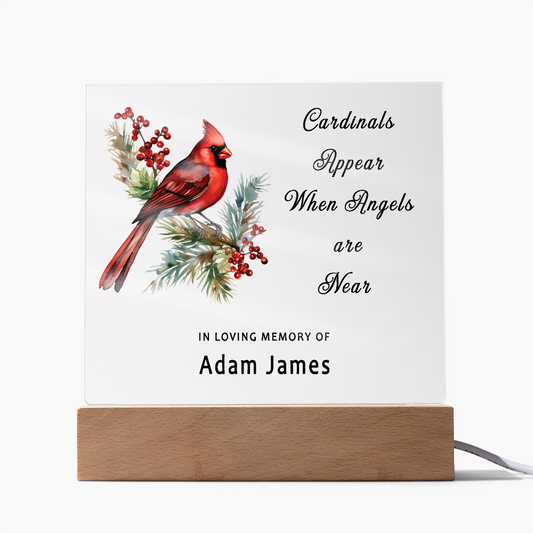 Cardinals Appear Personalized Memorial Plaque, Acrylic Plaque, Custom Gift, Memorial Gift, Loss of Loved one, Keepsake Gift