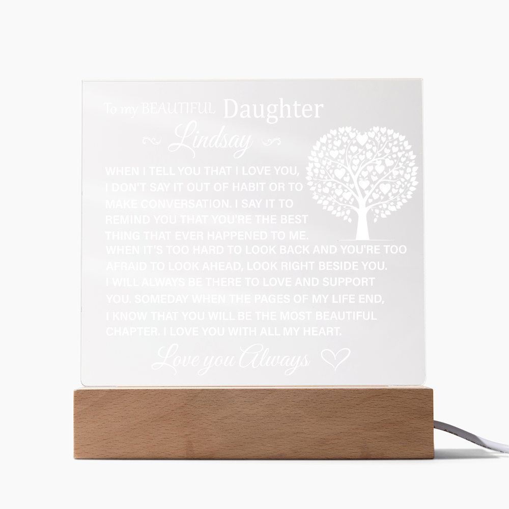 To My Beautiful Daughter Lindsay