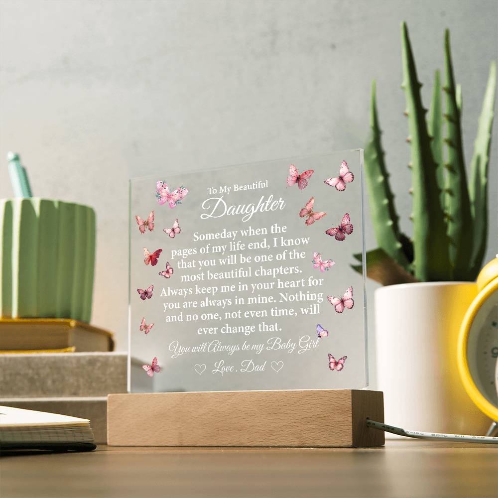 To My Beautiful Daughter Acrylic Plaque | Gift for Daughter | Daughter Birthday Gift | Daughter Christmas Gift | Gift form Dad