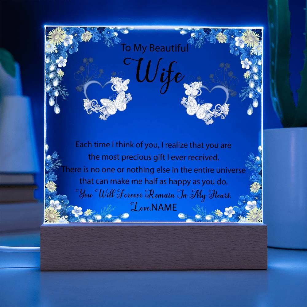 To My Beautiful Wife Acrylic Plaque | Gift for Wife | Gift from Husband to Wife | Birthday Gift | Anniversary Gift | Gift Idea