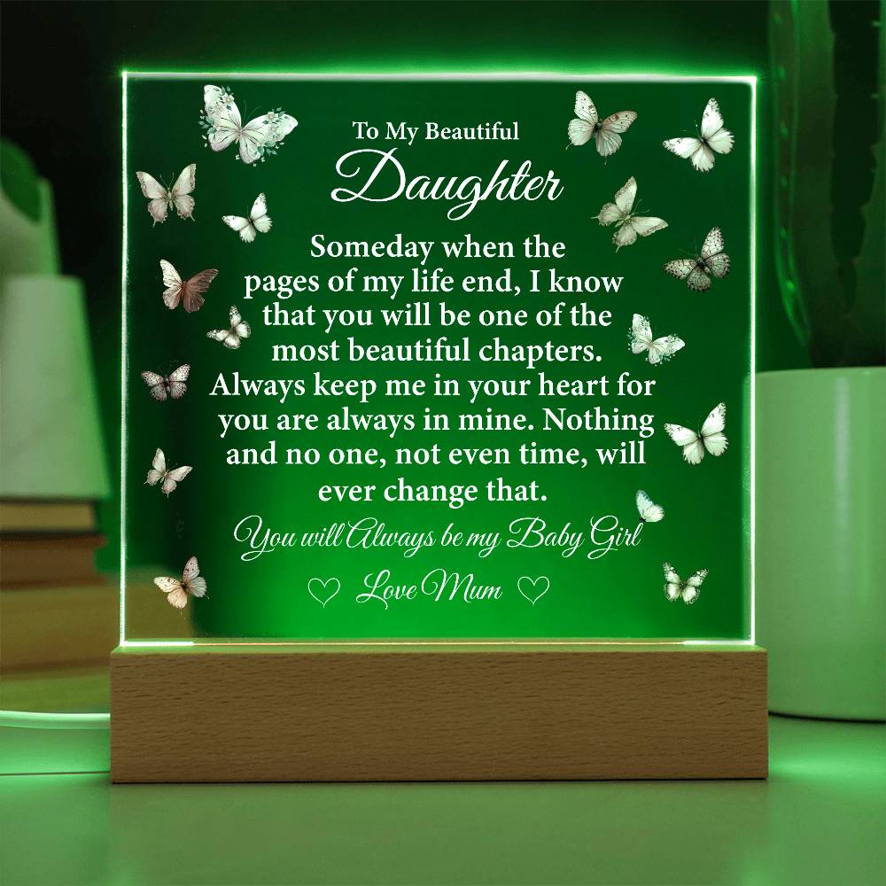 To My Beautiful Daughter Acrylic Plaque | Gift for Daughter | Daughter Birthday Gift | Daughter Christmas Gift | Special Keepsake