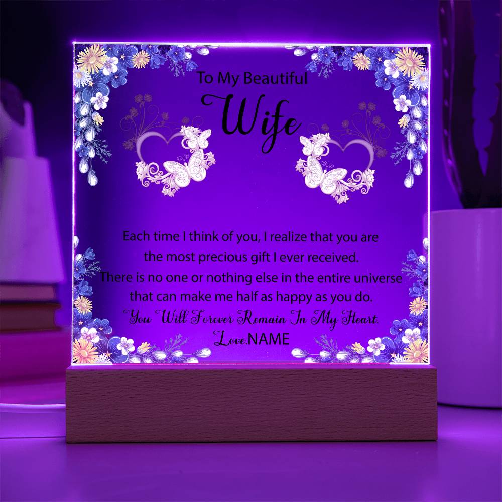 To My Beautiful Wife Acrylic Plaque | Gift for Wife | Gift from Husband to Wife | Birthday Gift | Anniversary Gift | Gift Idea
