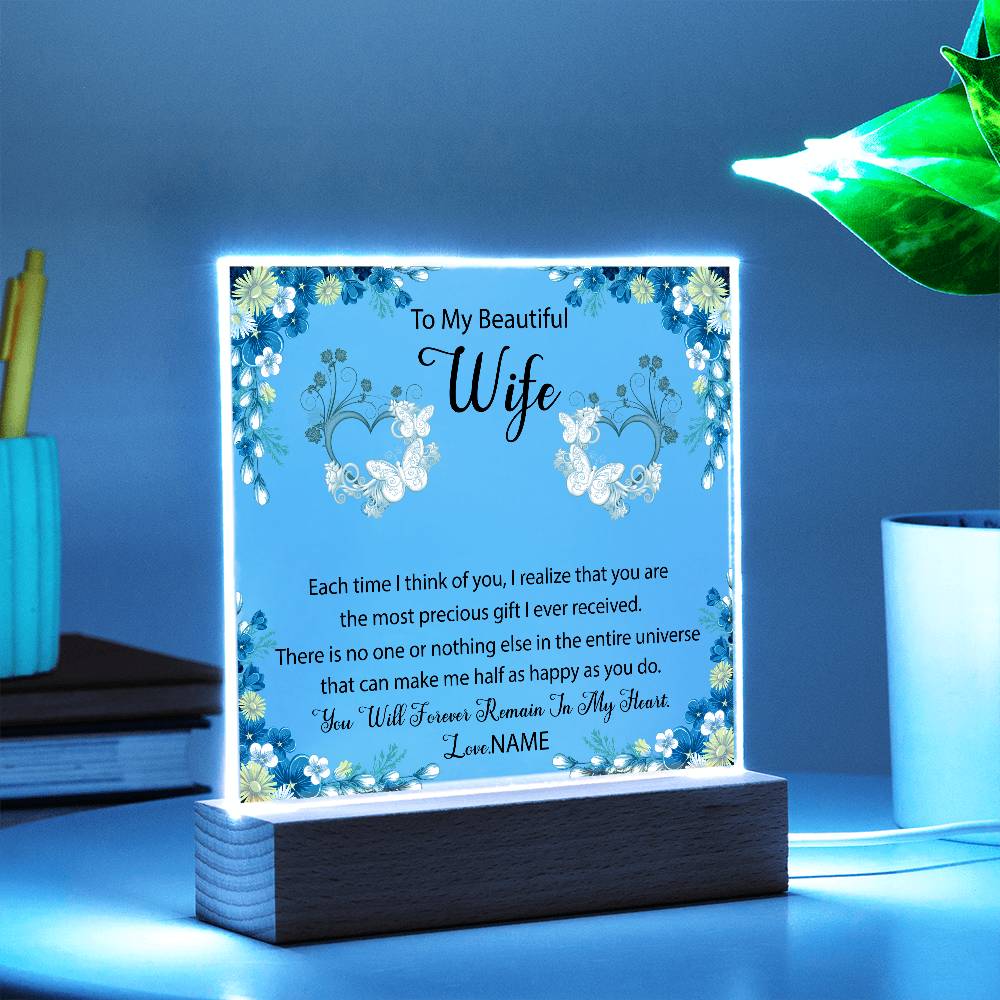To My Beautiful Wife Acrylic Plaque | Gift for Wife | Gift from Husband to Wife | Birthday Gift | Anniversary Gift | Gift Idea