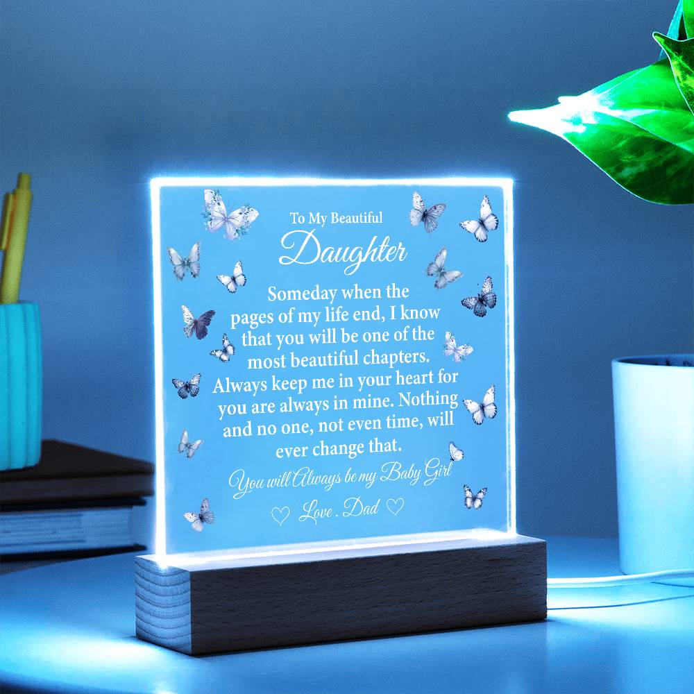 To My Beautiful Daughter Acrylic Plaque | Gift for Daughter | Daughter Birthday Gift | Daughter Christmas Gift | Gift form Dad