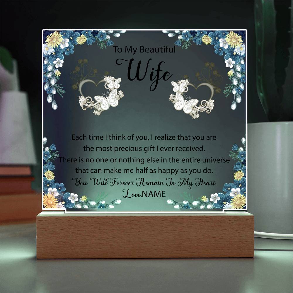 To My Beautiful Wife Acrylic Plaque | Gift for Wife | Gift from Husband to Wife | Birthday Gift | Anniversary Gift | Gift Idea