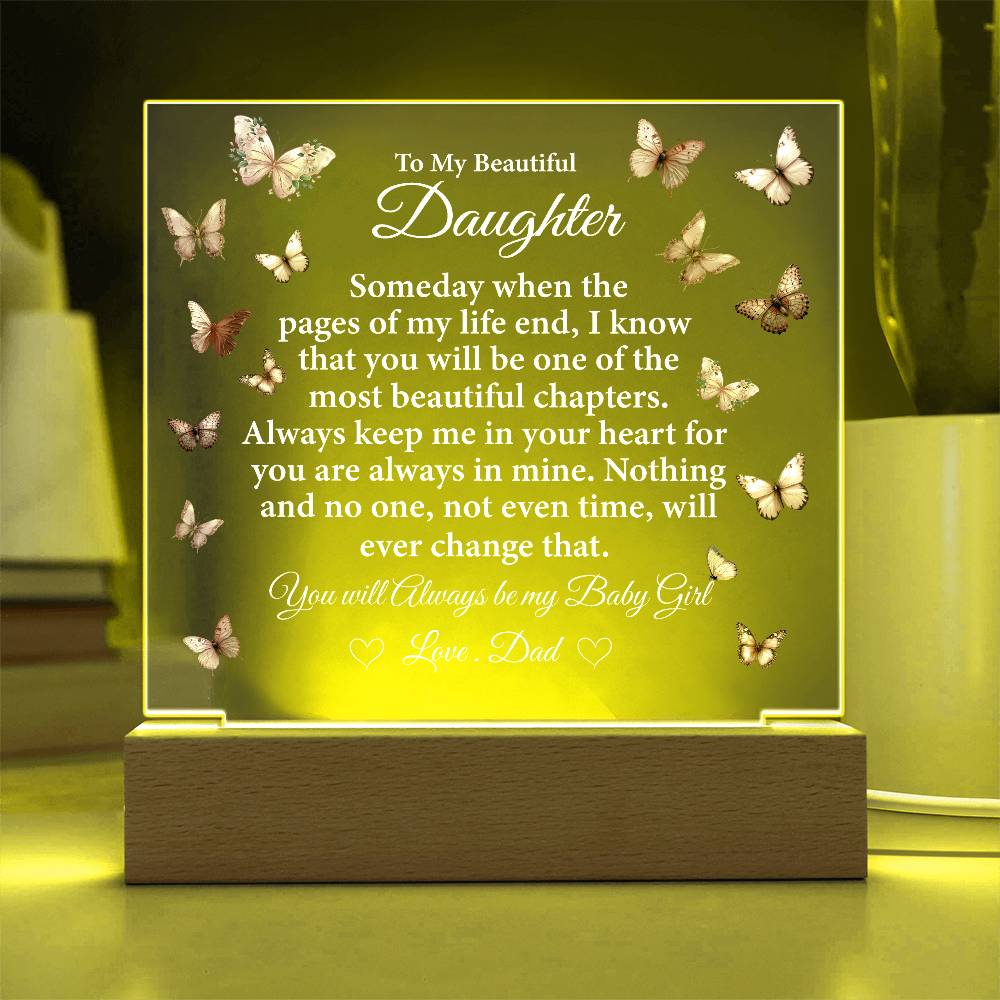 To My Beautiful Daughter Acrylic Plaque | Gift for Daughter | Daughter Birthday Gift | Daughter Christmas Gift | Gift form Dad