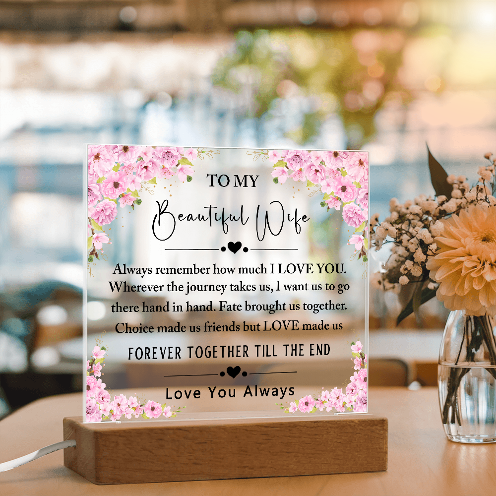To My Beautiful Wife Acrylic Plaque, Gifts for Wife, Anniversary Gift, Valentine's Day Gift, To The Love of My Life, Birthday Gift