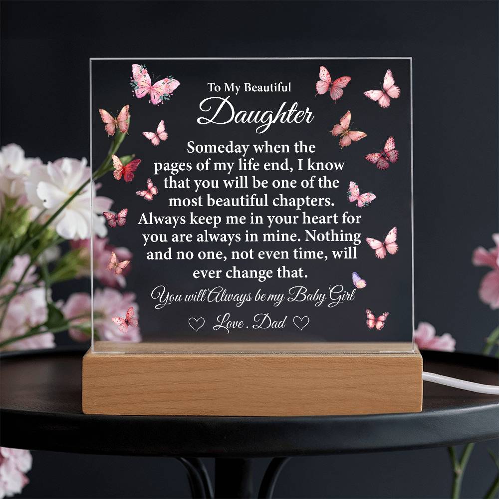 To My Beautiful Daughter Acrylic Plaque | Gift for Daughter | Daughter Birthday Gift | Daughter Christmas Gift | Gift form Dad