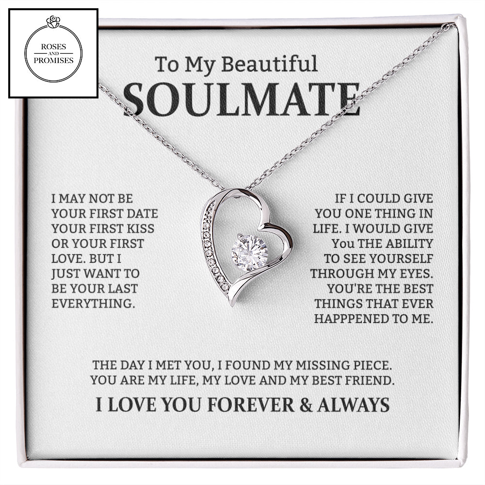 To My Beautiful Soulmate Forever Love Necklace, Gifts for Wife, Gifts for Girlfriend, Anniversary Gift, Birthday Gifts