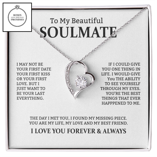 To My Beautiful Soulmate Forever Love Necklace, Gifts for Wife, Gifts for Girlfriend, Anniversary Gift, Birthday Gifts