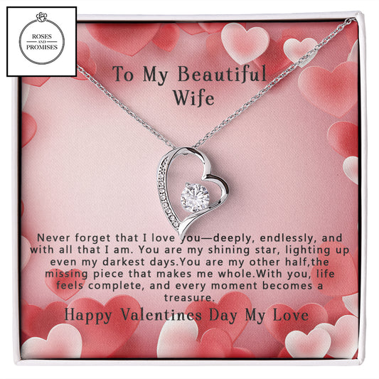 To My Beautiful Wife Forever Love Necklace, Gifts for Wife, Valentine's Day Gift, Birthday Gift for Wife, Anniversary Gift for Wife,  Gift for Her