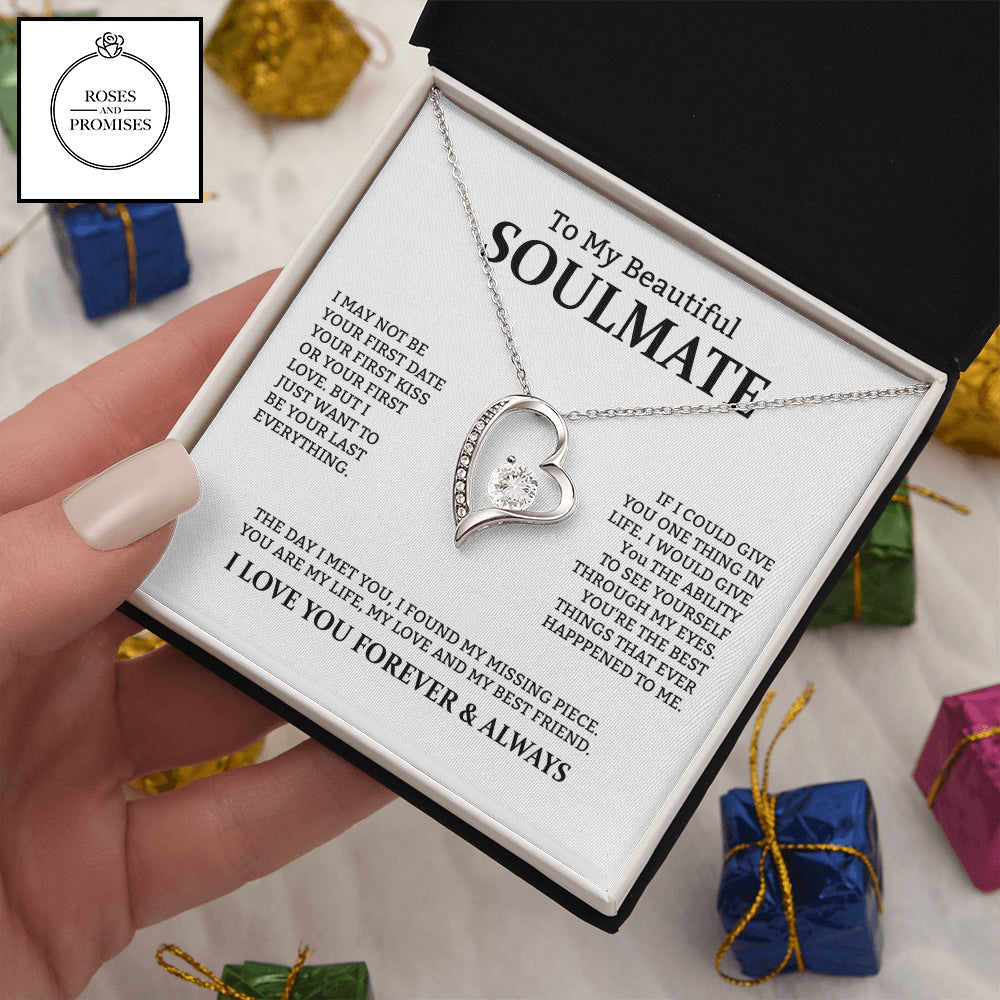 To My Beautiful Soulmate Forever Love Necklace, Gifts for Wife, Gifts for Girlfriend, Anniversary Gift, Birthday Gifts