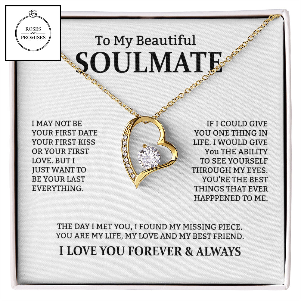 To My Beautiful Soulmate Forever Love Necklace, Gifts for Wife, Gifts for Girlfriend, Anniversary Gift, Birthday Gifts