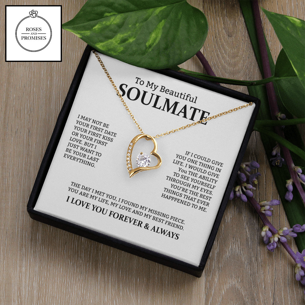 To My Beautiful Soulmate Forever Love Necklace, Gifts for Wife, Gifts for Girlfriend, Anniversary Gift, Birthday Gifts