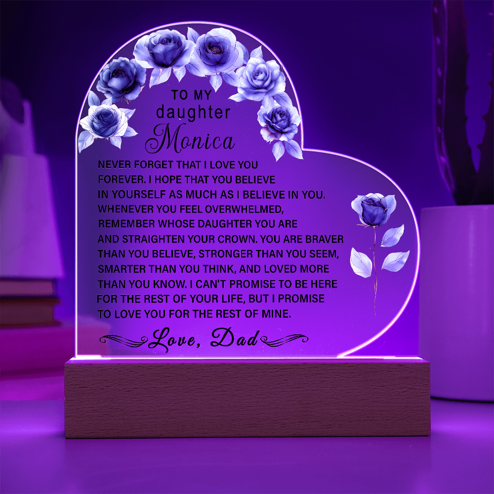 To My Beautiful Daughter Personalized Acrylic Plaque