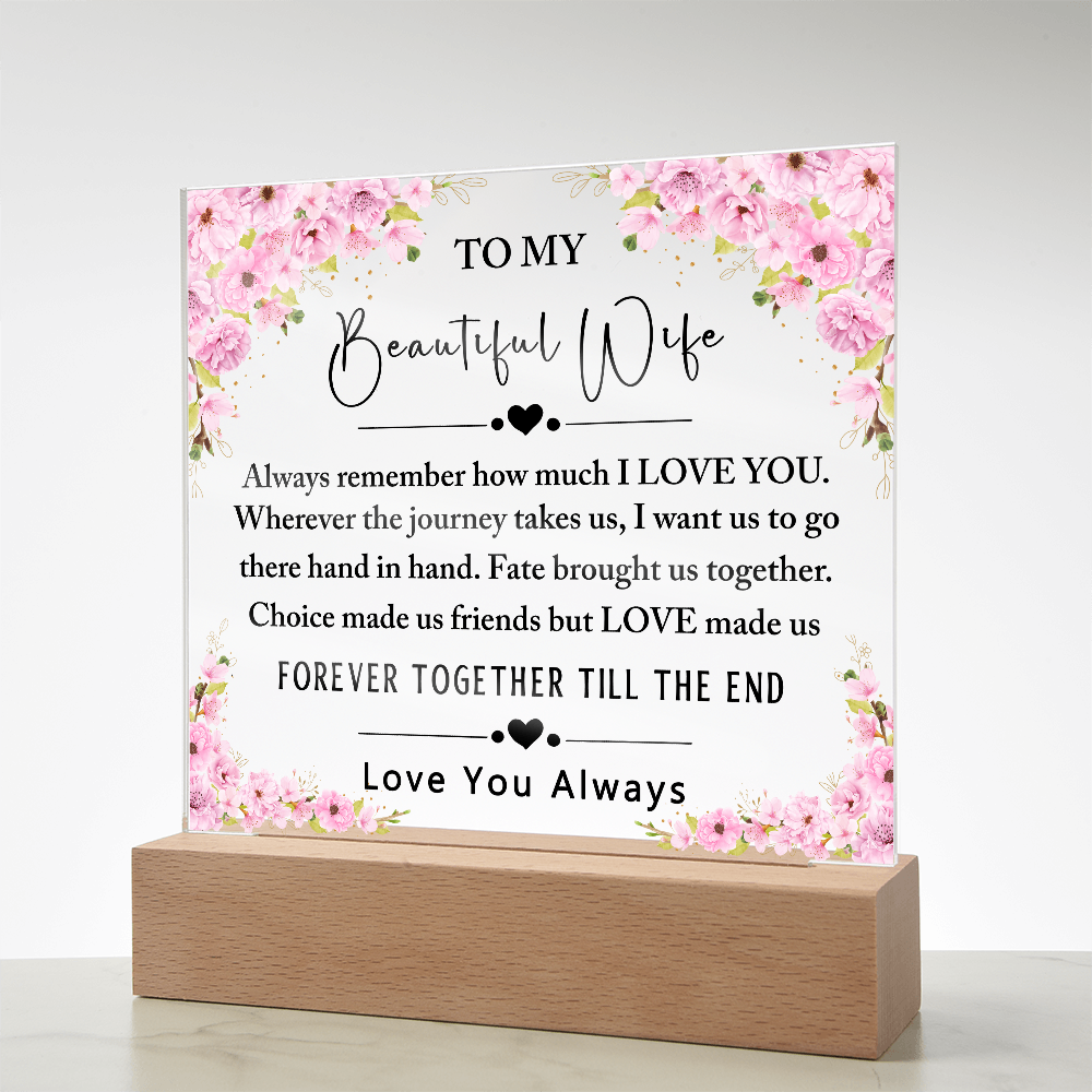 To My Beautiful Wife Acrylic Plaque, Gifts for Wife, Anniversary Gift, Valentine's Day Gift, To The Love of My Life, Birthday Gift