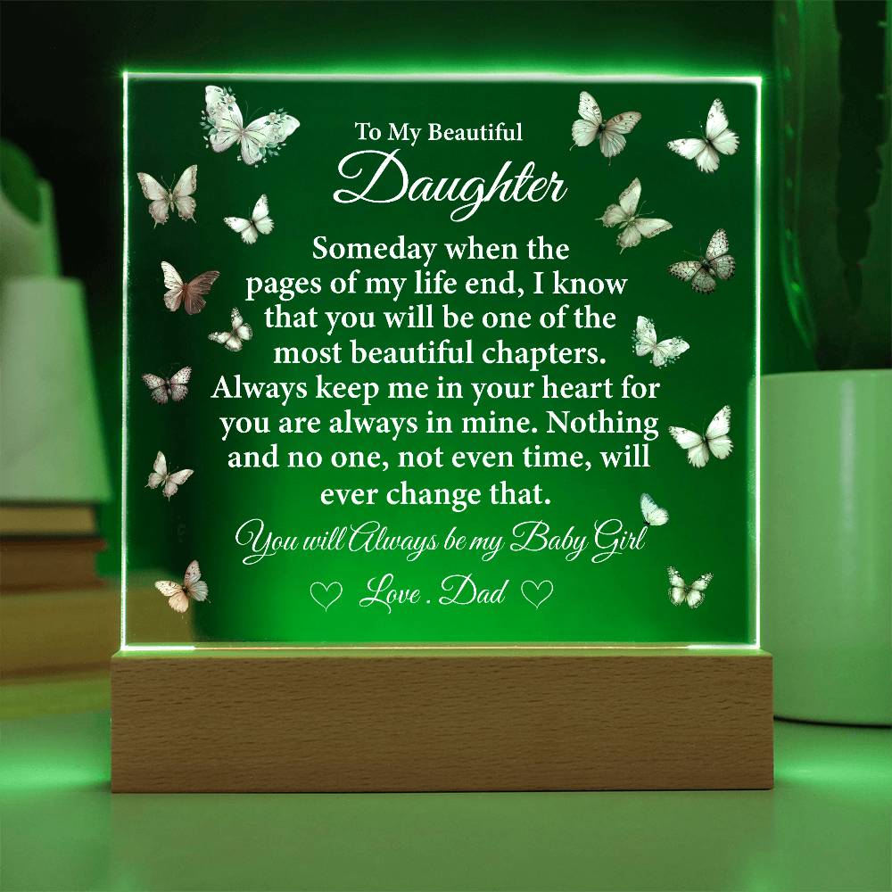 To My Beautiful Daughter Acrylic Plaque | Gift for Daughter | Daughter Birthday Gift | Daughter Christmas Gift | Gift form Dad