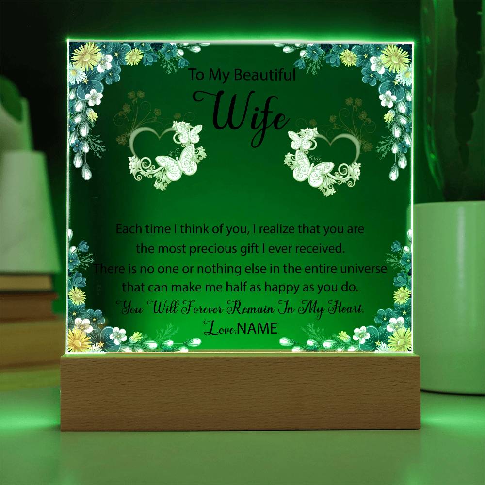 To My Beautiful Wife Acrylic Plaque | Gift for Wife | Gift from Husband to Wife | Birthday Gift | Anniversary Gift | Gift Idea