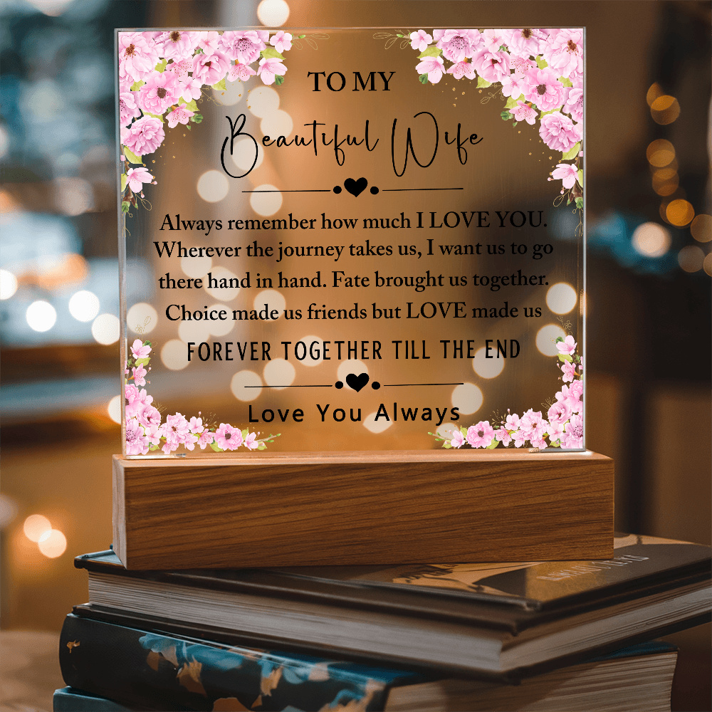To My Beautiful Wife Acrylic Plaque, Gifts for Wife, Anniversary Gift, Valentine's Day Gift, To The Love of My Life, Birthday Gift