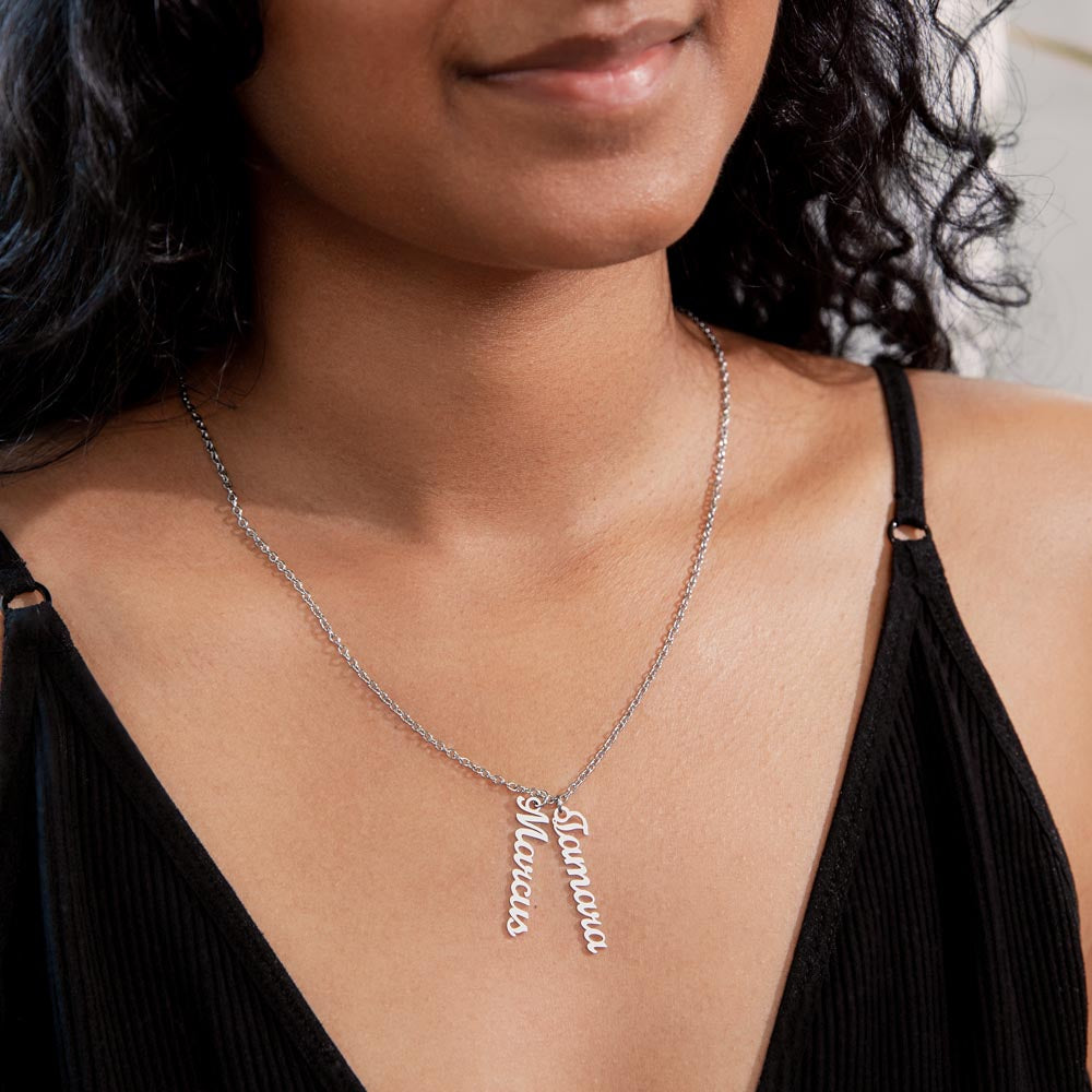 Personalized Multi Veritcal Name Necklace