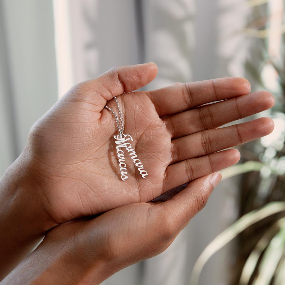 Personalized Multi Veritcal Name Necklace