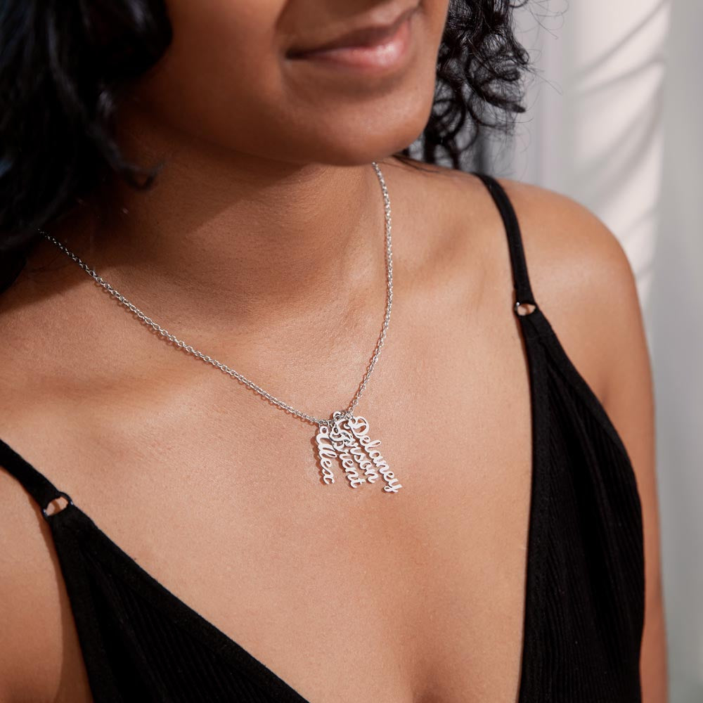 Personalized Multi Veritcal Name Necklace