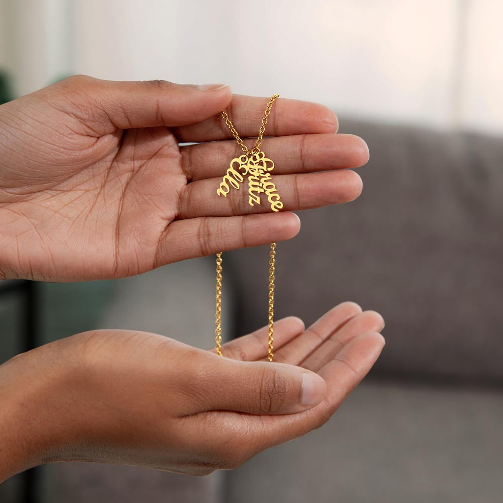 Personalized Multi Veritcal Name Necklace