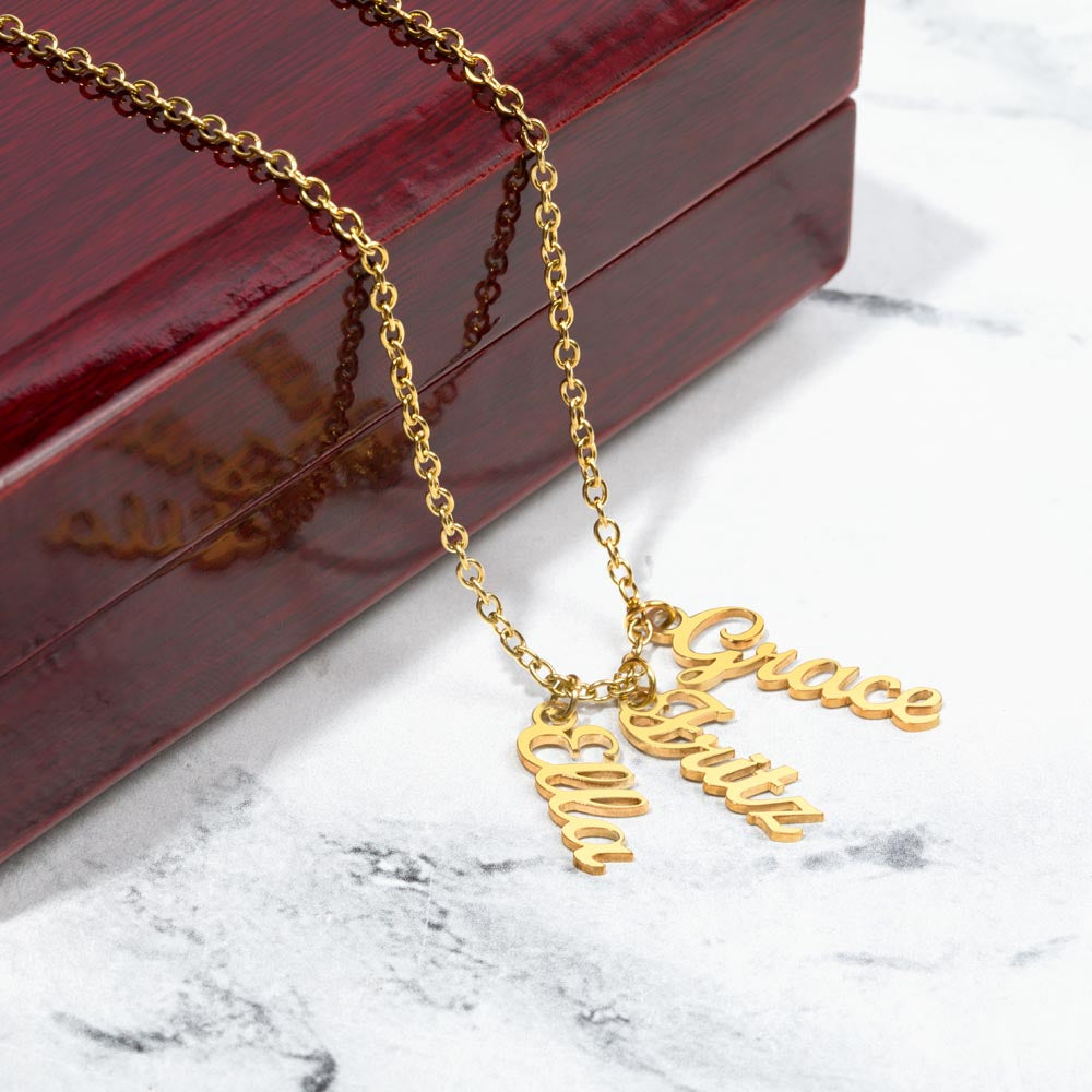Personalized Multi Veritcal Name Necklace