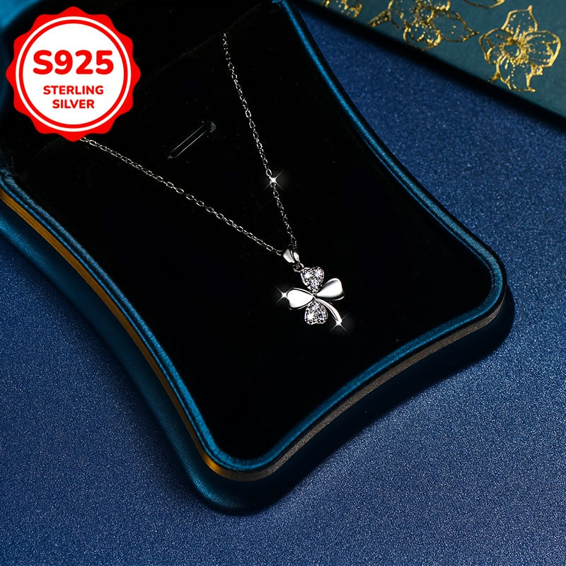 925 Silver Four Leaf Clover Necklace