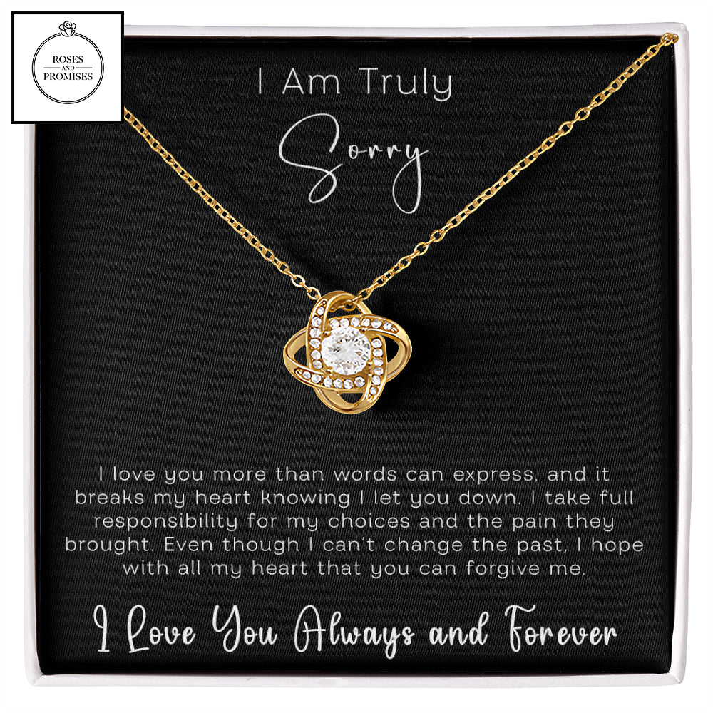 I am Truly Sorry Love Knot Necklace